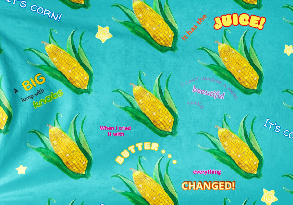 It's CORN! Super soft Sherpa blanket by Mode