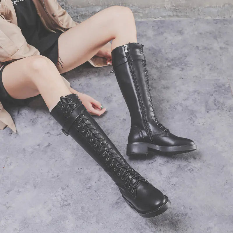 Flat High Long Boots in Big Sizes